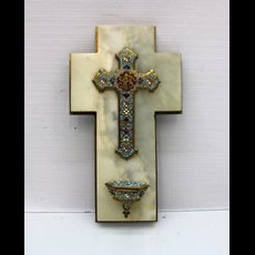 7 3/4" Marble & Enamel Holy Water Font SKU C421-1203